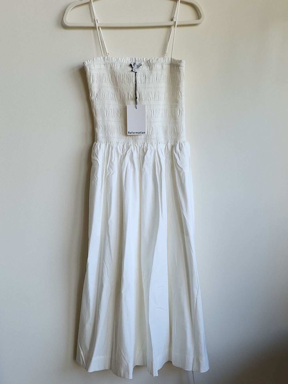 Reformation Cotton Smocked Dress
